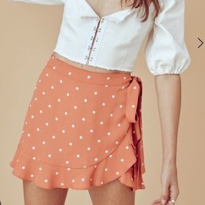 For Love & Lemons Natalia Copper Polka Dot Skort